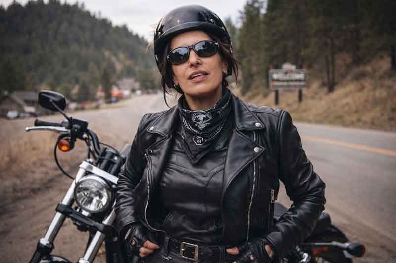 AI image of woman as biker